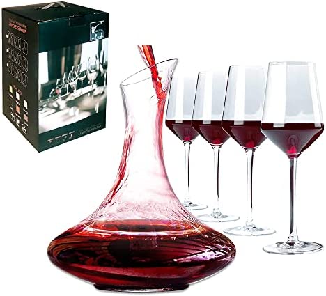 Wine Decanter & 4 Glasses set